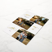 喜びに満ちて、3枚の写真のデザインを喜べ 箔シーズンカード (回転した状態)