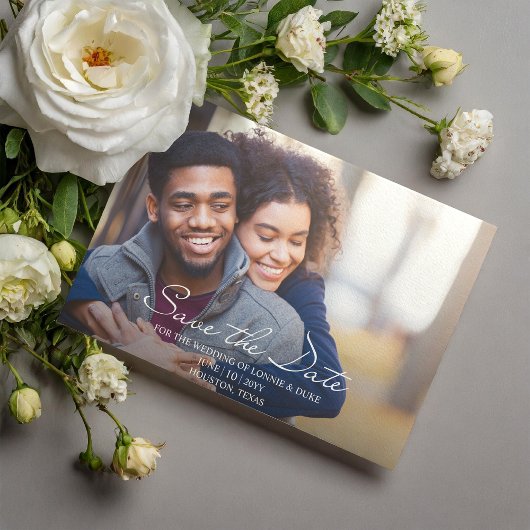 喜びのおもしろい写真結婚式の日付を保存 マグネット招待状