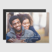 喜びのおもしろい写真結婚式の日付を保存 マグネット招待状 (正面/裏面)