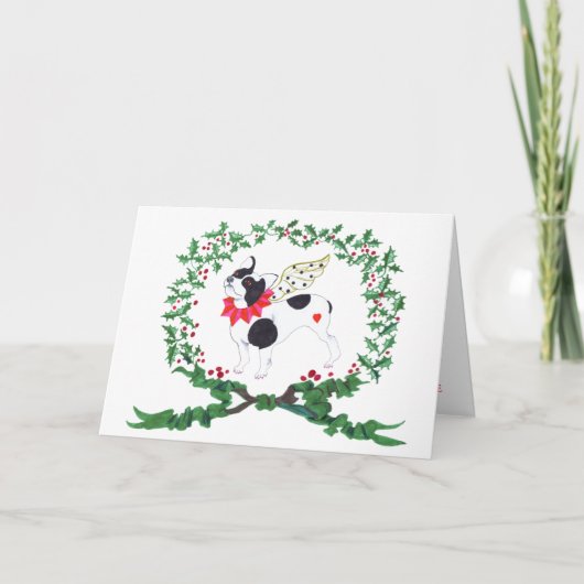 喜びのために吠えているフレンチ・ブルドッグ! シーズンカード (正面)