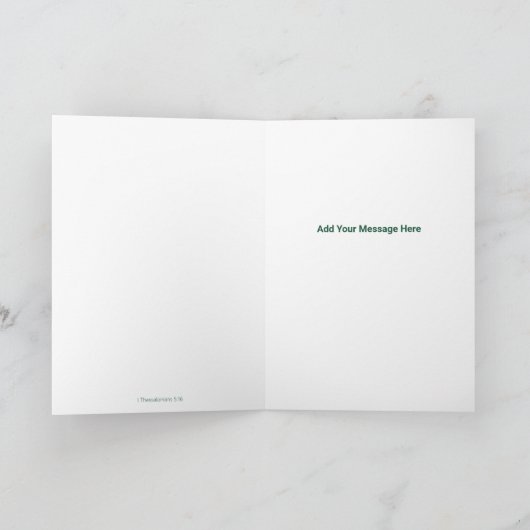 喜びのために道を開く – いつも喜びに満ちた青いフローラ カード (内部)