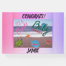 喜びのためのスプラッシュ：ベビーガールシャワーお祝いピンク ゲストブック