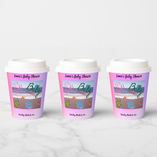 喜びのためのスプラッシュ：ベビーガールシャワーお祝い 紙コップ (複数)