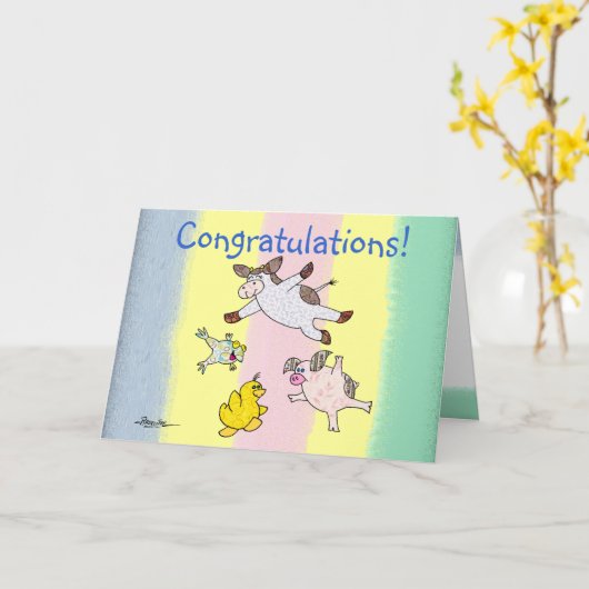 喜びのための跳躍 カード (黄色い花)