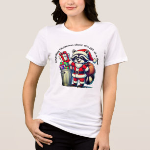 喜びのアライグマ共有クリスマスプレゼント トライブレンドTシャツ