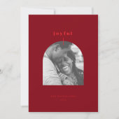 喜びのアーチ型フォトホリデーカード シーズンカード (正面)