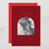 喜びのアーチ型フォトホリデーカード シーズンカード (正面/裏面)