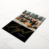 喜びのエレガントなゴールド ブラック フォト 箔シーズンカード (回転した状態)