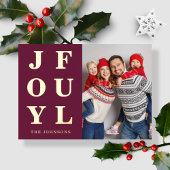 喜びのエレガントな写真クリスマスゴールド 箔シーズンカード