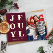 喜びのエレガントな写真クリスマスゴールド 箔シーズンカード