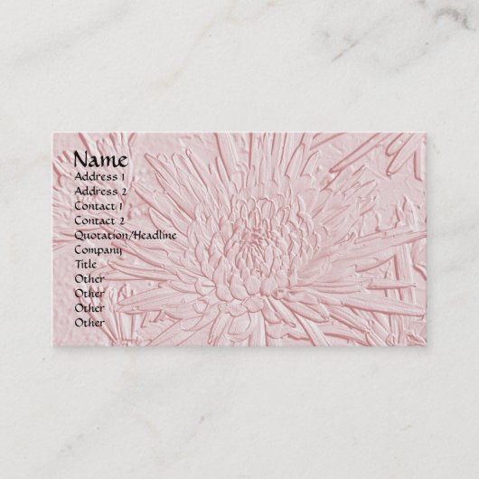 喜びのエンボスそっくりの花柄の破烈 名刺 (正面)