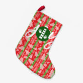 喜びのカイロプラクティックの装飾的なクリスマスのストッキング スモールクリスマスストッキング (正面 (吊り時))