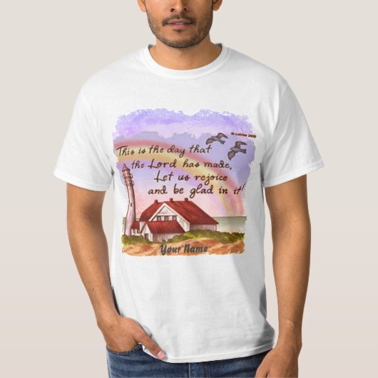 喜びのクリスチャン灯台Tシャツ Tシャツ (正面)