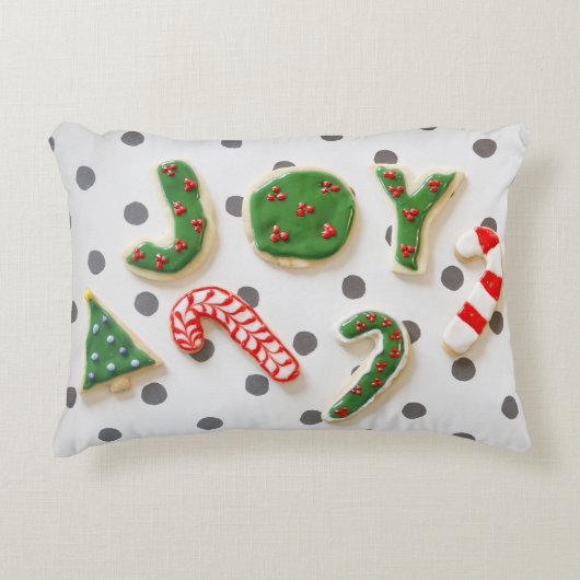 喜びのクリスマスのクッキー アクセントクッション (正面)