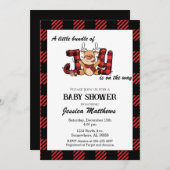 喜びのクリスマスバンドルの赤ちゃんシャワー 招待状 (正面/裏面)