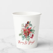 喜びのクリスマスビービー水の色の花葉、 紙コップ (裏面)