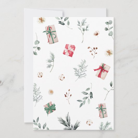 喜びのクリスマスベビーシャワーの小さな束 招待状 (裏面)