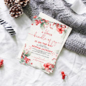 喜びのクリスマスベビーシャワーの小さな束 招待状