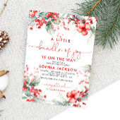 喜びのクリスマスベビーシャワーの小さな束 招待状