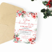 喜びのクリスマスベビーシャワーの小さな束 招待状