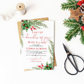 喜びのクリスマスベビーシャワーの小さな束 招待状