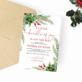 喜びのクリスマスベビーシャワーの小さな束 招待状