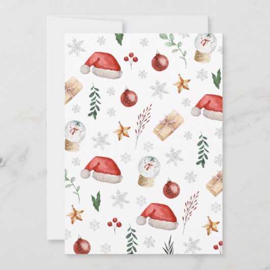 喜びのクリスマスベビーシャワーの小さな束 招待状 (裏面)