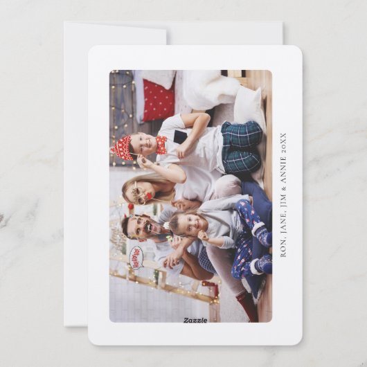 喜びのクリスマス家族の休日の写真カードのギフト シーズンカード (裏面)