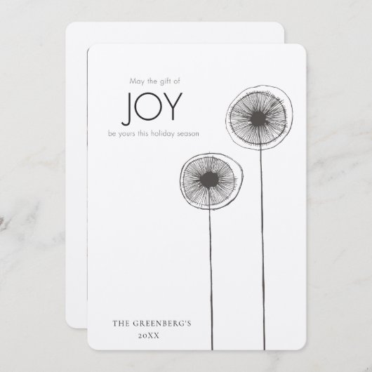 喜びのクリスマス家族の休日の写真カードのギフト シーズンカード (正面/裏面)