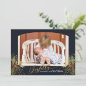 喜びのコンフェッティ ネイビーフレーム フォトカード シーズンカード (スタンド正面)