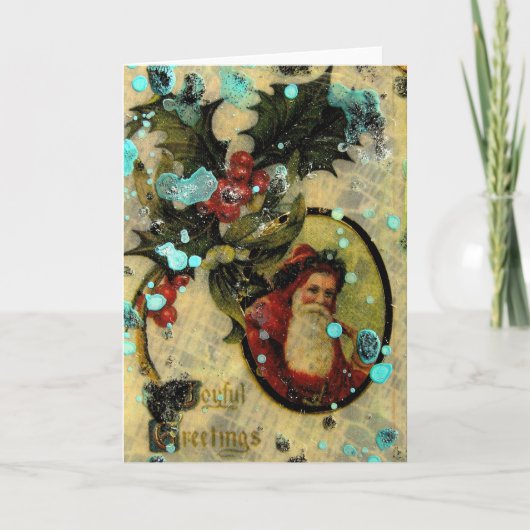 喜びのサンタコラージュ シーズンカード (正面)