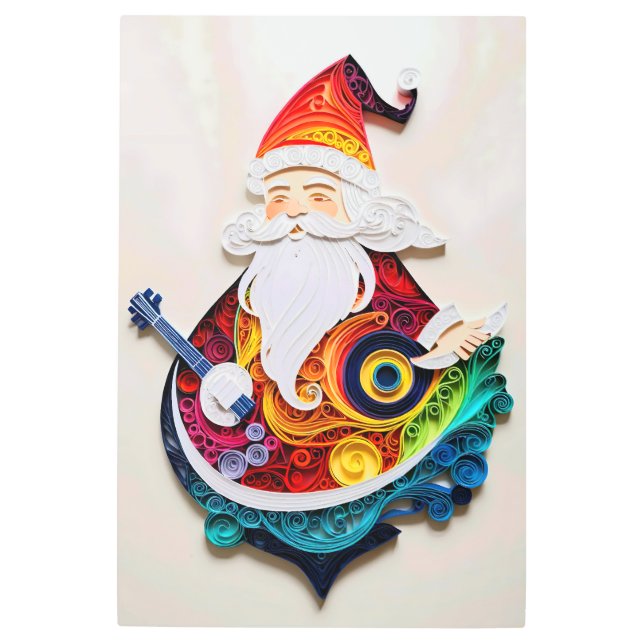 喜びのサンタ メタルプリント (正面)