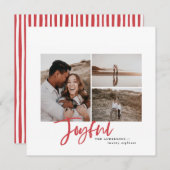 喜びのシンプルエレガントのフ数々のォトクリスマスカード シーズンカード (正面/裏面)