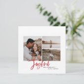 喜びのシンプルエレガントのフ数々のォトクリスマスカード シーズンカード (スタンド正面)