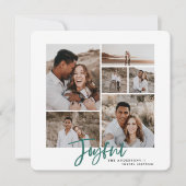 喜びのシンプルエレガントのフ数々のォトクリスマスカード シーズンカード (正面)