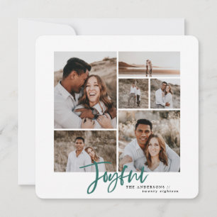 喜びのシンプルエレガントのフ数々のォトクリスマスカード シーズンカード