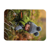 喜びのスクリプトハッピーフォトホリデーマグネット マグネット (横)