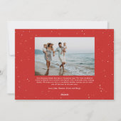 喜びのスクリプトモダンのクリスマス写真 シーズンカード (裏面)