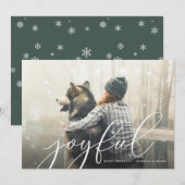 喜びのスクリプト写真ホリデーカード シーズンカード (正面/裏面)