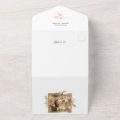 喜びのスクリプト ボタニカル 2-写真 ゴールドフレーム付き オールインワン招待状 (外側)