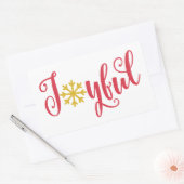 喜びのステッカー – 陽気なホリデービニールデカール 長方形シール (封筒)