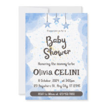喜びのスプラッシュ：水の色ベビーシャワー招待状