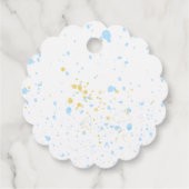 喜びのスプラッシュ:水の色ベビーシャワー フェイバータグ (裏面)