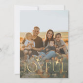 喜びのタイポグラフィモダン写真コラージュのクリスマス シーズンカード (正面)