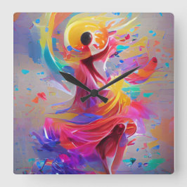 喜びのダンス スクエア壁時計