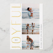 喜びのトリオ |写真モダンコラージュ3 箔シーズンカード (正面)