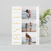 喜びのトリオ |写真モダンコラージュ3 箔シーズンカード (立ち正面)