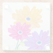 喜びのトリオ：明るい花々 ガラスコースター (裏面)