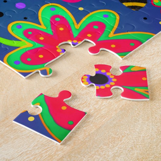 喜びのトレンディーフローラインスピリシティジグソーパズル ジグソーパズル (側面)