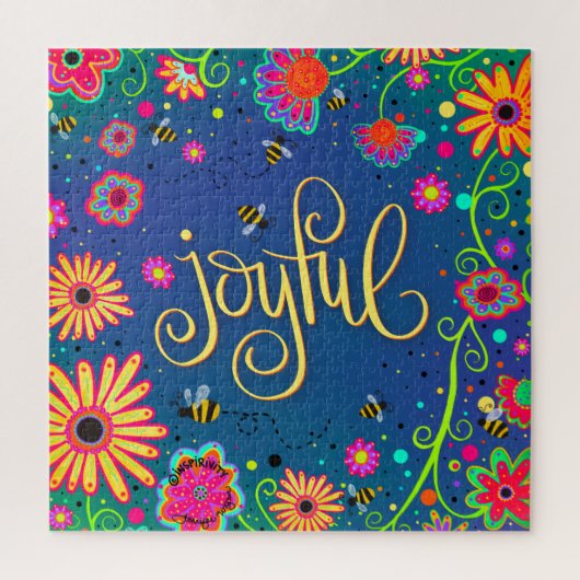 喜びのトレンディーフローラインスピリシティジグソーパズル ジグソーパズル (縦)